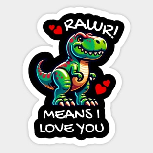 Cute Cartoon Dino Rawr Means i Love You Sticker